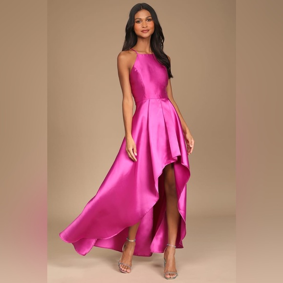 Lulus Broadway Show Magenta High-Low Gown - Picture 2 of 12